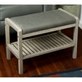 thumbnail image 6 of Fairway Avenue Home Bamboo Padded Bench with Slatted Shelf - Brushed Gray, 6 of 7
