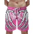 thumbnail image 4 of Pink Skeletal Hands Skeletal Hands Mens Swim Trunks Quick Dry Stretch Board Shorts with Soft Mesh Lining Funny Beach Short with Pockets 3XL, 4 of 8