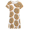thumbnail image 3 of Chocolate Chip Cookie Dress Summer Street Style Dresses Female Short Sleeve Printed Sundress, 3 of 7