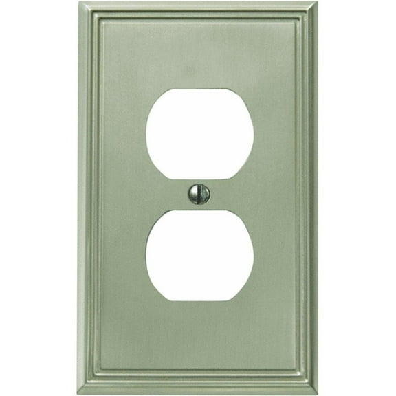 Jackson Deerfield 3108BN Metro Line Brushed Duplex Outlet Wall Plate, Nickel Finish