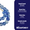 thumbnail image 4 of Jumbo Recycled Glass Beads, 21–25mm – African Sea Glass for Wall Hangings, Coffee Table Decor, Shelf Styling, and Home Accents – (Blue Swirl) – The Bead Chest, 4 of 4