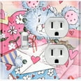 thumbnail image 1 of Metal Light Switch Wall Plate Outlet Cover (Love Letter Friend Teddy Bear Heart Flowers - Single Toggle Single Duplex), 1 of 2