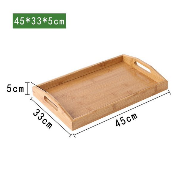 Bandeja de bambú Bandeja de té rectangular Bandeja de madera maciza Juego de té de kung fu para el hogar Bandeja para taza de agua Bandeja de madera para pan Plato de madera