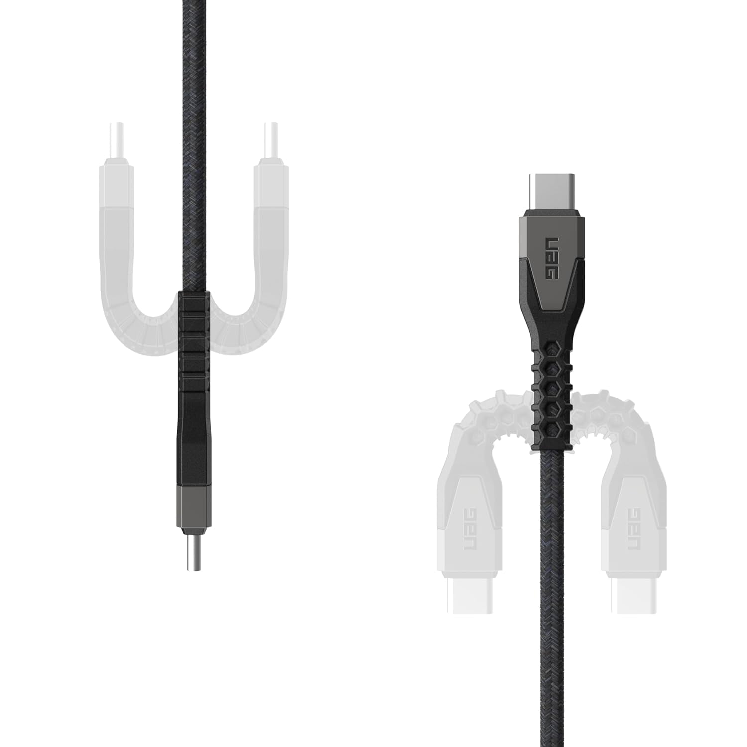 UAG Rugged Kelvar Core USB-C to USB-C Cable 5ft/1.5m 60W Power Delivery PD Reinforced Fast Charging Cable for iPhone 17/16/15, MacBook, iPad Pro, Samsung Galaxy S25/S24/S23, Black/Gray
