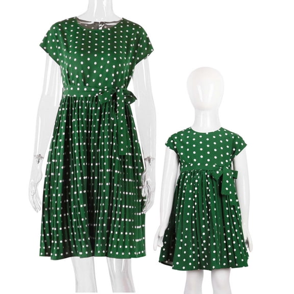 Odeerbi Mommy And Me Dresses Matching Outfits Polka Dot Dress Holiday Leisure Loose And Elegant Dress Sold Separately