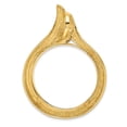 thumbnail image 4 of FJC Finejewelers 14 kt Yellow Gold Polished Curved Teardrop 32.7mm Prong Coin Bezel Pendant, 4 of 6