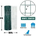 thumbnail image 3 of Fencer Wire Vinyl Coated 16 Gauge Welded Fence Wire Roll, Mesh Size 2-Inch x 3-Inch, Green Metal Garden Fencing Wire Grid Hardware Cloth, Multiple Use for Home Improvement, 3 of 9