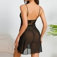 thumbnail image 6 of Noric Women's V-Neck Nightgown Cami Mesh Dresses Lace Chemise Backless Sleepwear with High Slit, 6 of 6