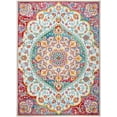 thumbnail image 2 of Ivory Red/Pink Modern Traditional Oriental 5x7 Area Rug Vines Floral Medallion Carpet - Actual 5'2" x 7'2" Rectangle Rug, 2 of 7
