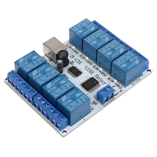 8-Channel 12V USB Relay Board, 8-Channel 12V for DC Type-B USB Relay ...