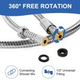 thumbnail image 4 of Manguera de ducha Rivix de 150 cm, acero inoxidable flexible, cromada, 4 of 9