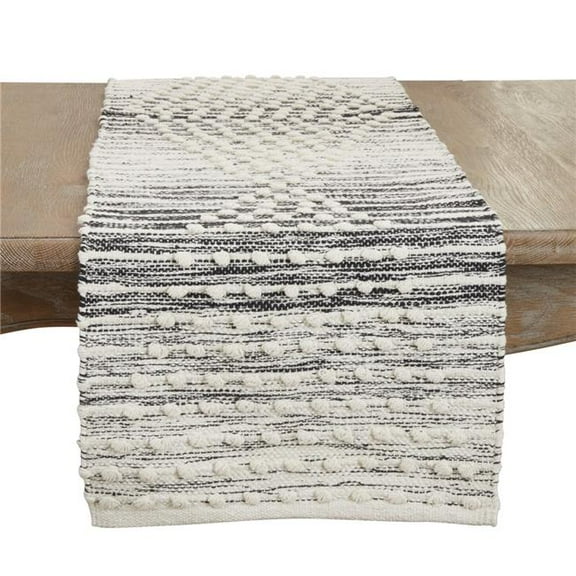 Saro Lifestyle Artisan Woven Stripe Diamond Table Runner