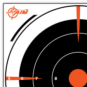 Ez Aim 8 Inch. Square Bullseye Shooting Paper Targets, 12-Pack, Black