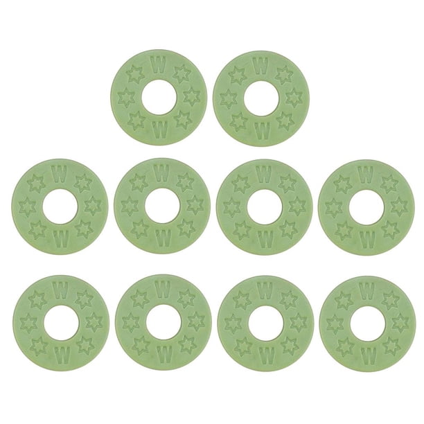 Arandela de Bloqueo de Correa de Goma Sunnimix de 10 Piezas para Bajo de Guitarra Eléctrica Acústica Verde