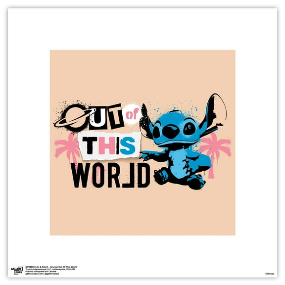Gallery Pops Lilo & Stitch - Grunge Out Of This World Wall Art, Unframed Version, 12" x 12"