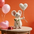 thumbnail image 5 of QenASHaing Needle Felted Mouse, Valentine's Day Gift, Charming Handmade Valentine Felt Mice Figurines, Felt Mouse Ornaments Tiered Tray Tabletop Decor, for Festive Home Car Decor, 5 of 8