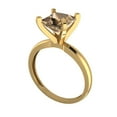 thumbnail image 2 of 2 ct Princess Cut Simulated Champagne Diamond Solitaire Engagement Ring for Women in 18K Yellow Gold, 2 of 5