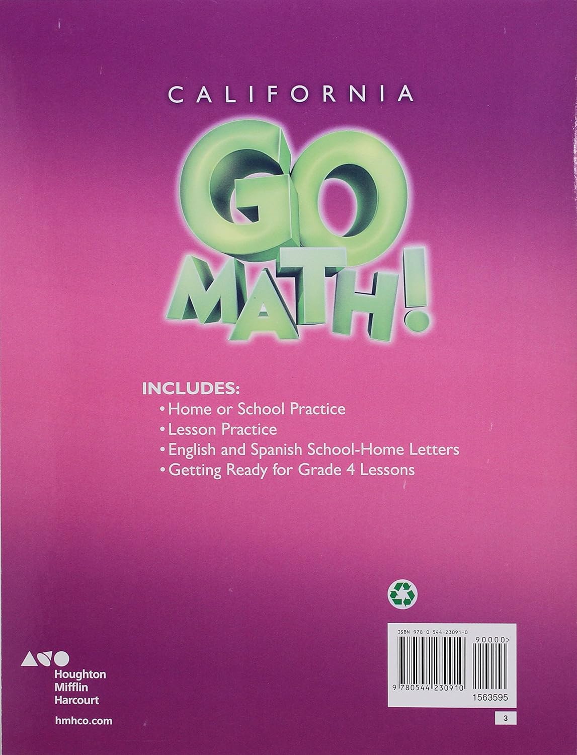 Houghton Mifflin Harcourt Go Math! Practice Workbook Grade 3, (Paperback)