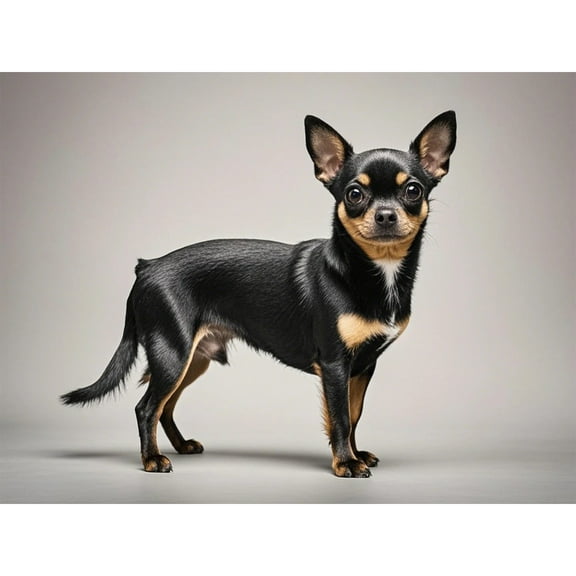 Diamond Art Black Chihuahua 5D Diamond Painting DIY Kits Full Round Drill Crystal by Number Mosaic Arts and Crafts for Living Room Bedroom Home Wall Decor 12x16 inch / 30x40cm