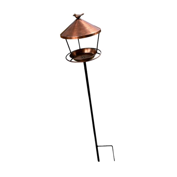 Pitycbo Antique Metal Bird Feeder Pole, Birdbath for Outdoor Birds, Bird Feeding Station bronze
