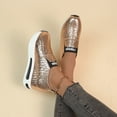 thumbnail image 3 of Mepaouo Women's Platform Slip on Shoes Sparkle Sequin Walking Running Work Wedge Sneakers(Gold,6.5), 3 of 8