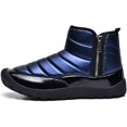 thumbnail image 2 of Men Snow Boots Low Top Non-slip Waterproof Zipper Winter Boots with Faux Fur Lined Warm Men Boots, 2 of 14