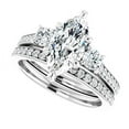 thumbnail image 2 of Rag Jewels 2.25 Ct Marquise Cut White Diamond Engagement Wedding Thanksgiving Christmas Bridal Ring Set 14K White Gold Plated 925 Sterling Silver For Women's -10, 2 of 3