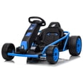 thumbnail image 1 of VOLTZ TOYS 24V Drift Go Kart for Kids, High-Speed Outdoor Electric Racer with Upgraded Dual 775 Motors, 13 km/h Motorized Ride-On Toy with Racing Seat Belt, Blue, 1 of 8