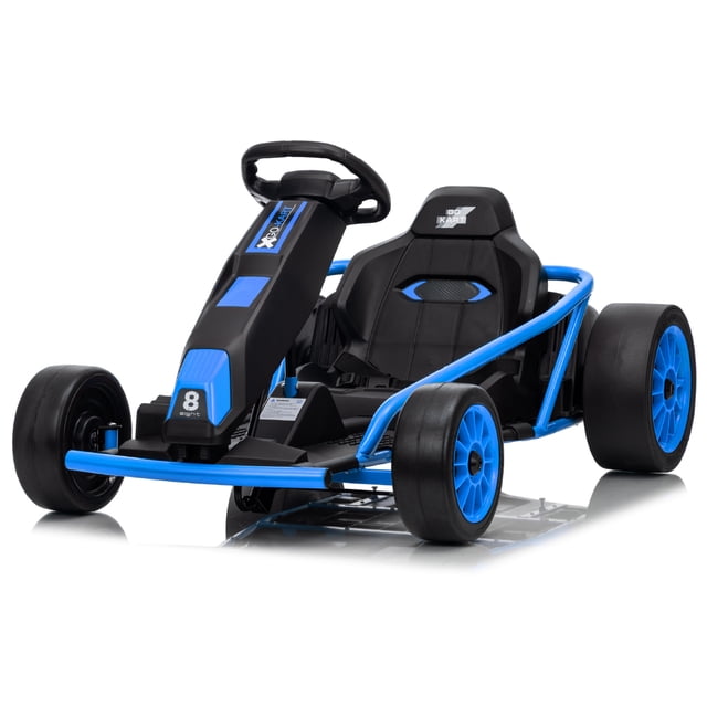 VOLTZ TOYS 24V Drift Go Kart for Kids, High-Speed Outdoor Electric Racer with Upgraded Dual 775 Motors, 13 km/h Motorized Ride-On Toy with Racing Seat Belt, Blue