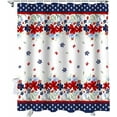 thumbnail image 5 of Patriotic 4th of July Shower Curtain, Poppy Flower Floral Shower Curtain Set with Hooks, Spring Summer Waterproof Fabric Shower Curtains for Bathroom Decor, 72x72 Inch Bath Curtain, 5 of 6