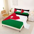 thumbnail image 2 of Manfei Jordan Flag Bed Sheets,Patriotic Theme Art Full Size Sheets,Black White Green,4-Piece,1 Flat Sheet, 1 Fitted Sheet and 2 Pillowcases, 2 of 6
