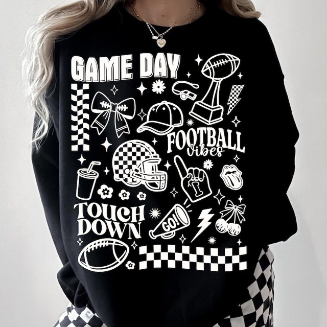 Chandail de Football Vintage, Chandail de Football, T-Shirt de Saison de Football, Chandail de Football Tendance, Chandail de Jour de Match, Chandail de Touchdown, Vibes de Football