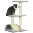 thumbnail image 1 of PawHut 28" Cat Tree Climbing Tower with Sisal Scratching Post, Light Grey, 1 of 10