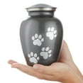 thumbnail image 2 of Reminded Pet Cremation Urns for Dog and Cat Ashes, Brass Memorial Paw Print Urn - Medium Up to 70 Pounds Gray, 2 of 7
