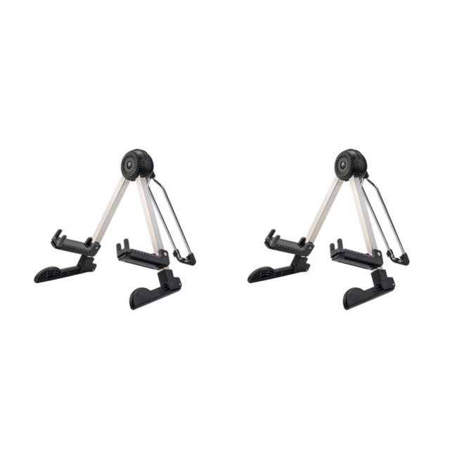 Soporte de guitarra de piso ajustable Wosthever A-Frame Negro 2Conjunto