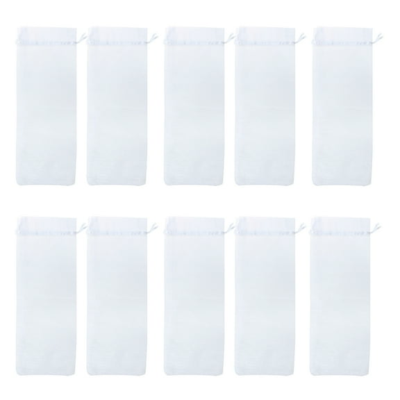 Raindrops Durable Sheer Organza Wine Bottle Cover with Satin Drawstring for Gifts 10pcs White 37 * 15cm