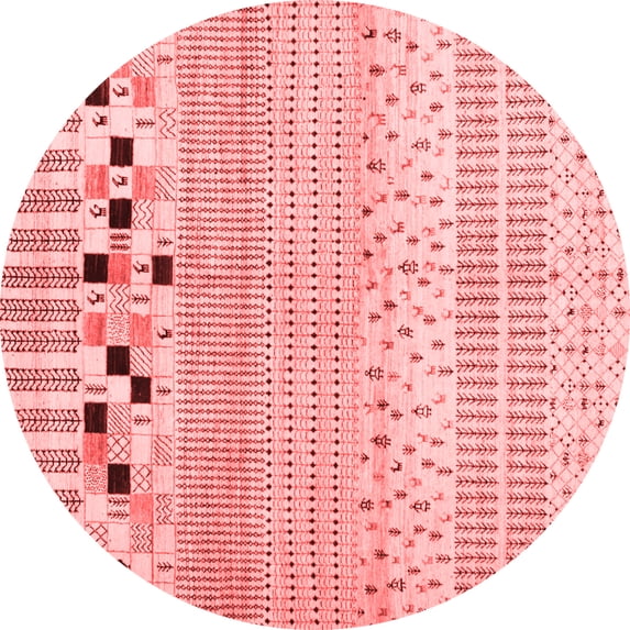 Ahgly Company Indoor Round Solid Red Modern Area Rugs, 7' Round