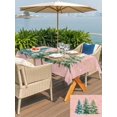 thumbnail image 4 of Outdoor Tablecloth with Umbrella Hole and Zipper, Christmas Tree Rectangle Table Cloth 60x120 Inch Waterproof Tablecloth, Winter Pine Xmas Watercolor Snowflake Pink Picnic Table Cover for Patio, 4 of 7