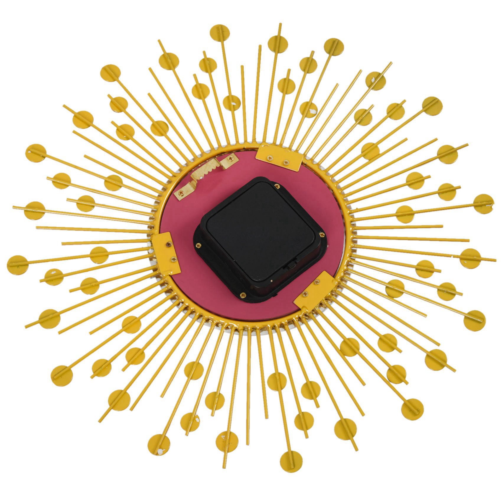 Wall Clock Diamonds Decorative Round Clock Metal (Gold)