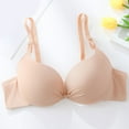 thumbnail image 6 of WCMZJ Women's Twist Front Underwire Supportive Lightly Lined Bra Push Up Padded Full Coverage Smoothing Bras Beige M, 6 of 9