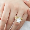 thumbnail image 4 of Pompeii 5 1/2 Ct Diamond & Emerald Cut Moissanite Petite Leaf Engagement Set in 10k Gold, 4 of 5