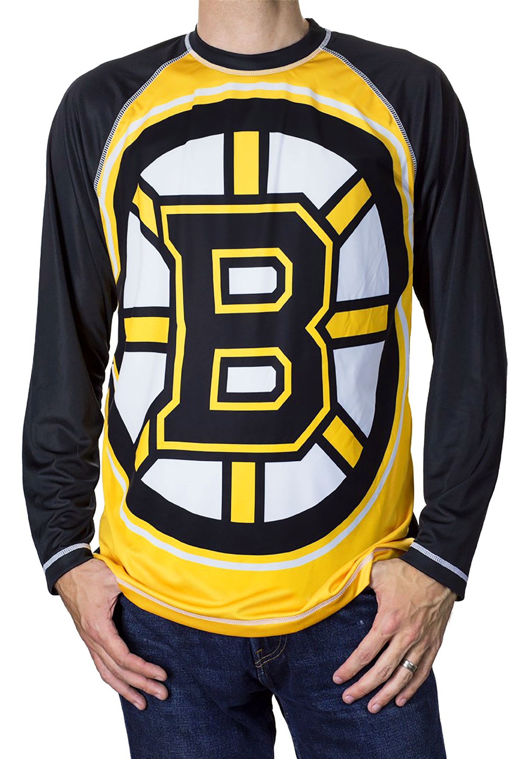 NHL Boston Bruins Men's Long Sleeve Rash Guard T-Shirt - image 1 of 1