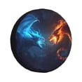 thumbnail image 1 of Fotbe Red And Blue Fire Dragon C Funda de Llanta de Repuesto con Estampado, Engrosada, Ajuste Universal para Jeep, Remolque, RV, SUV, Camión-15 inch, 1 of 6