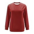 thumbnail image 4 of Scyoekwg Womens Sweatshirt Long Sleeve Crewneck Ladies Sweatshirt with Pocket Loose Pullover Casual Solid Color Fall Sweatshirt Pullover(Red,XXL), 4 of 5