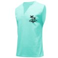 thumbnail image 2 of Tank Tops Men Muscle Athletic Sleeveless V Neck T Shirts With Unique Print Casual Sports Wear Lightweight Vest Mint Green XXXL, 2 of 3
