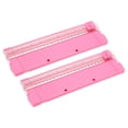 thumbnail image 1 of Unique Bargains 9 Inch Paper Cutter, 2Pcs Portable Paper Trimmer Slicer Scrapbooking Tool with Cutter Head Blade, Pink, 1 of 7