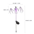 thumbnail image 3 of Voglyf Solar Garden Lights Outdoor for Halloween Decorations, 3D Scary Bat Skeleton Pathway Lights, Bat Decor for Lawn Porch Creepy Grave Yard Halloween Party Spooky Decoration,Purple, 3 of 7