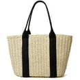 thumbnail image 1 of Women Straw Woven Tote Large Beach Handmade Weaving Shoulder Bag Handbag, 1 of 6