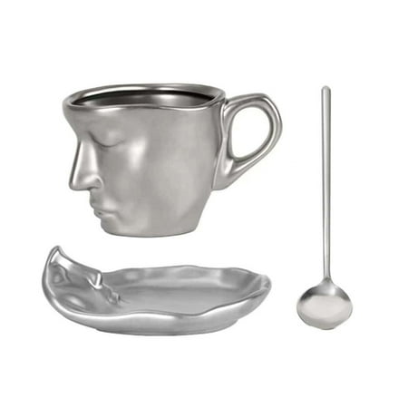 

Clearance Deals Tea Cup and Saucer Set Ceramic Kissing Couple Coffee Mug Set with Spoon Face Coffee Cup Unique Teacup and Saucer Valentine s Day Christmas Creative Gift