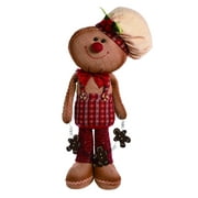 24" Brown and Red Glittered Gingerbread Christmas Plush Figurine